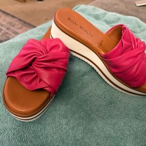 Ron white new wedge sandals pink sz 39